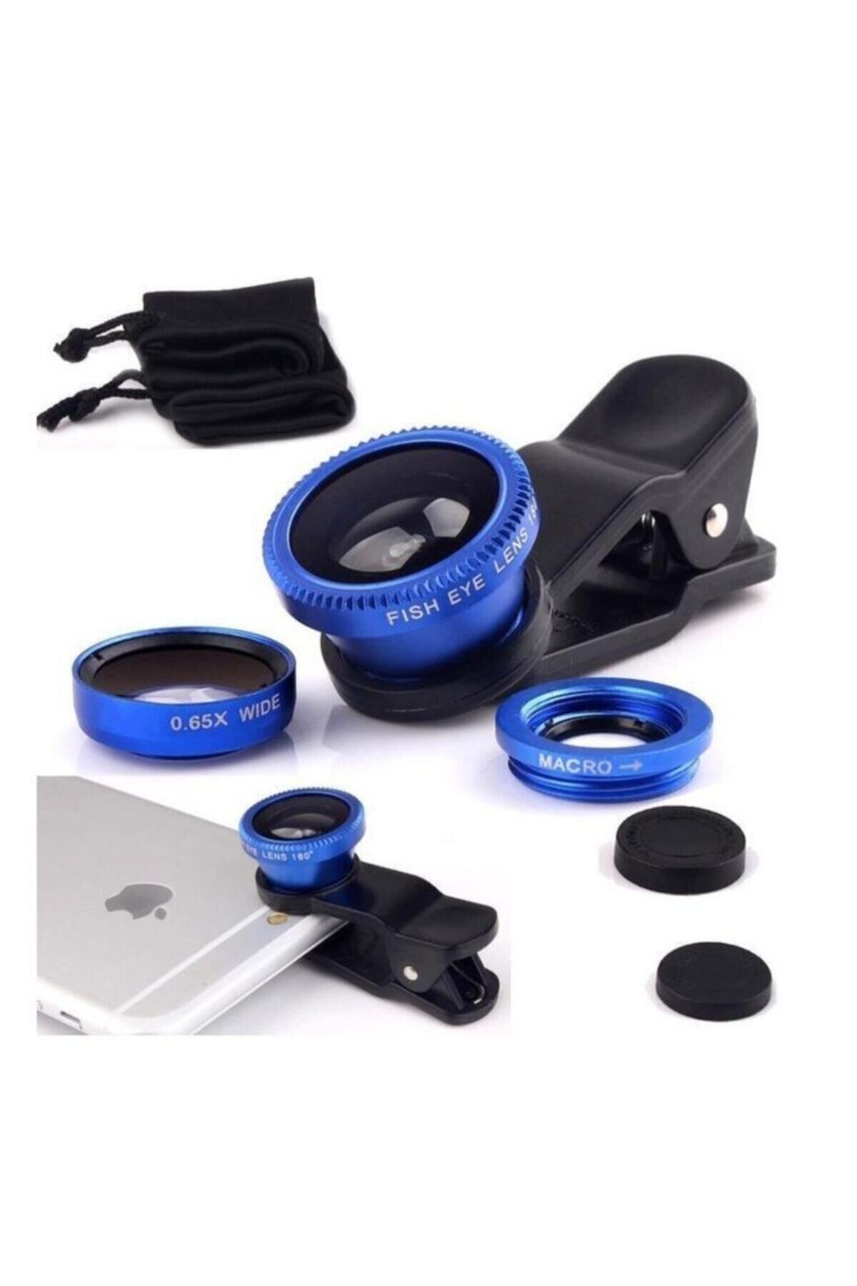 Woxo Balık Gözü Lens Fish Eye 3 Wide Geniş Açılı Makro Telefon Lensi