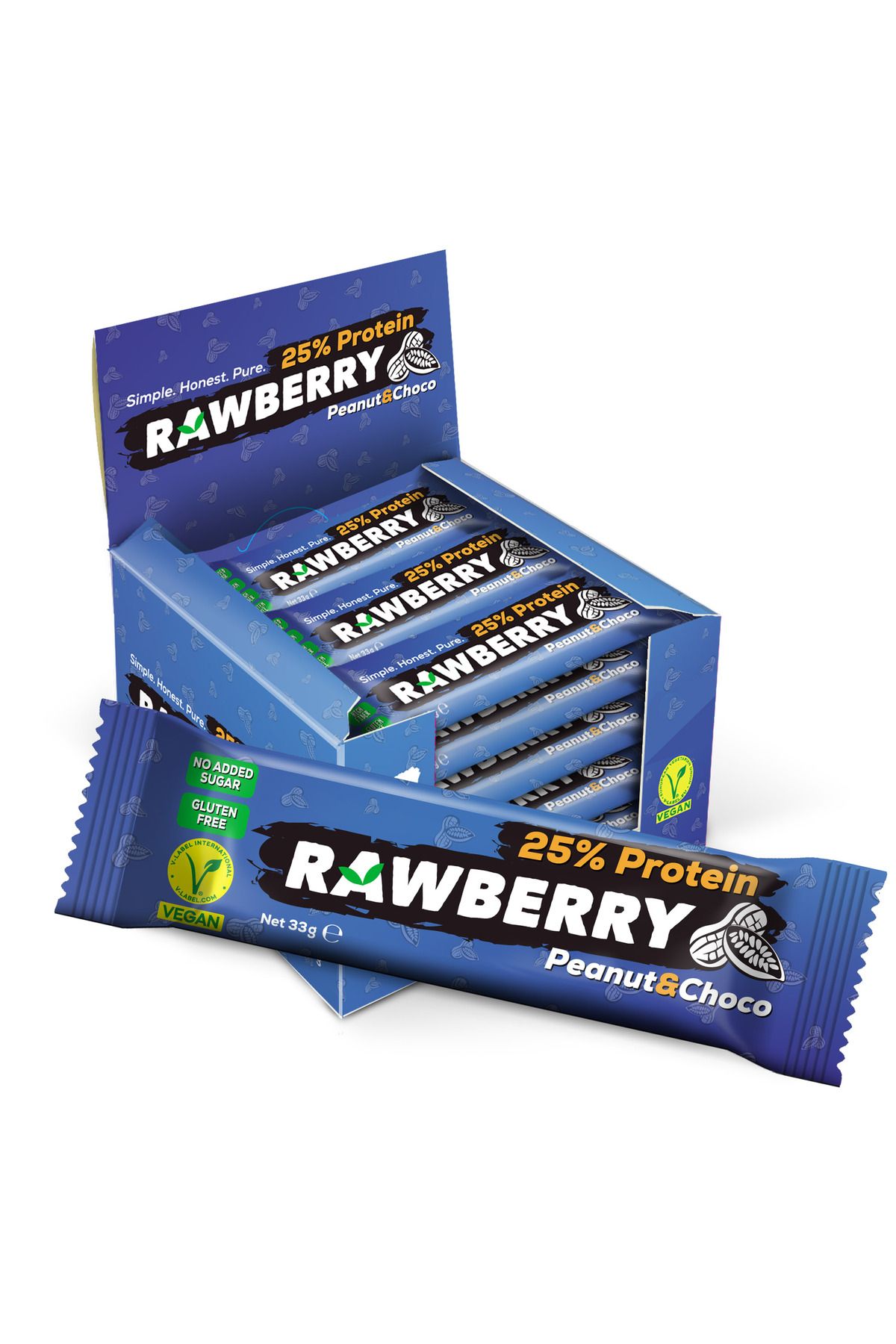 Rawberry Yüksek Protein (%25) Bar 15 Adet Ilave Şekersiz Vegan Glütensiz Kuruyemiş Bar