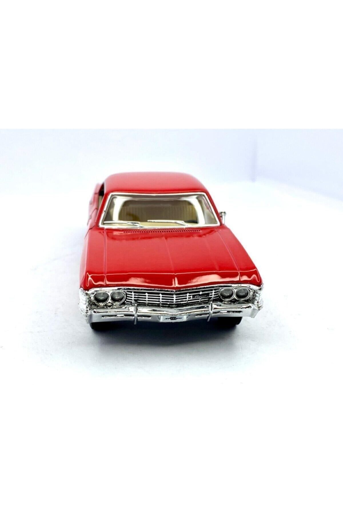 Kinsmart Çek Bırak 1967 Chevrolet Impala ( Kırmızı ) Oyuncak Araba