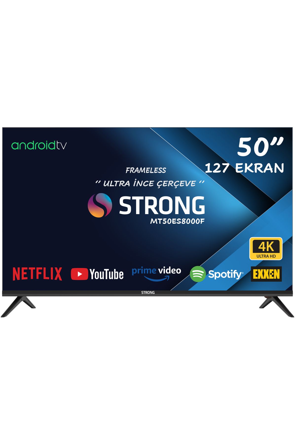 Strong Mt50es8000f 50" 127 Ekran Uydu Alıcılı 4k Ultra Hd Wifili Ultra Ince Çerçeve Android Smart Tv