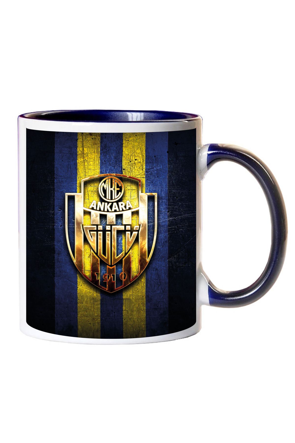 Atölyehane Ankaragücü logo tasarımlı içi ve kulbu renkli porselen kupa bardak