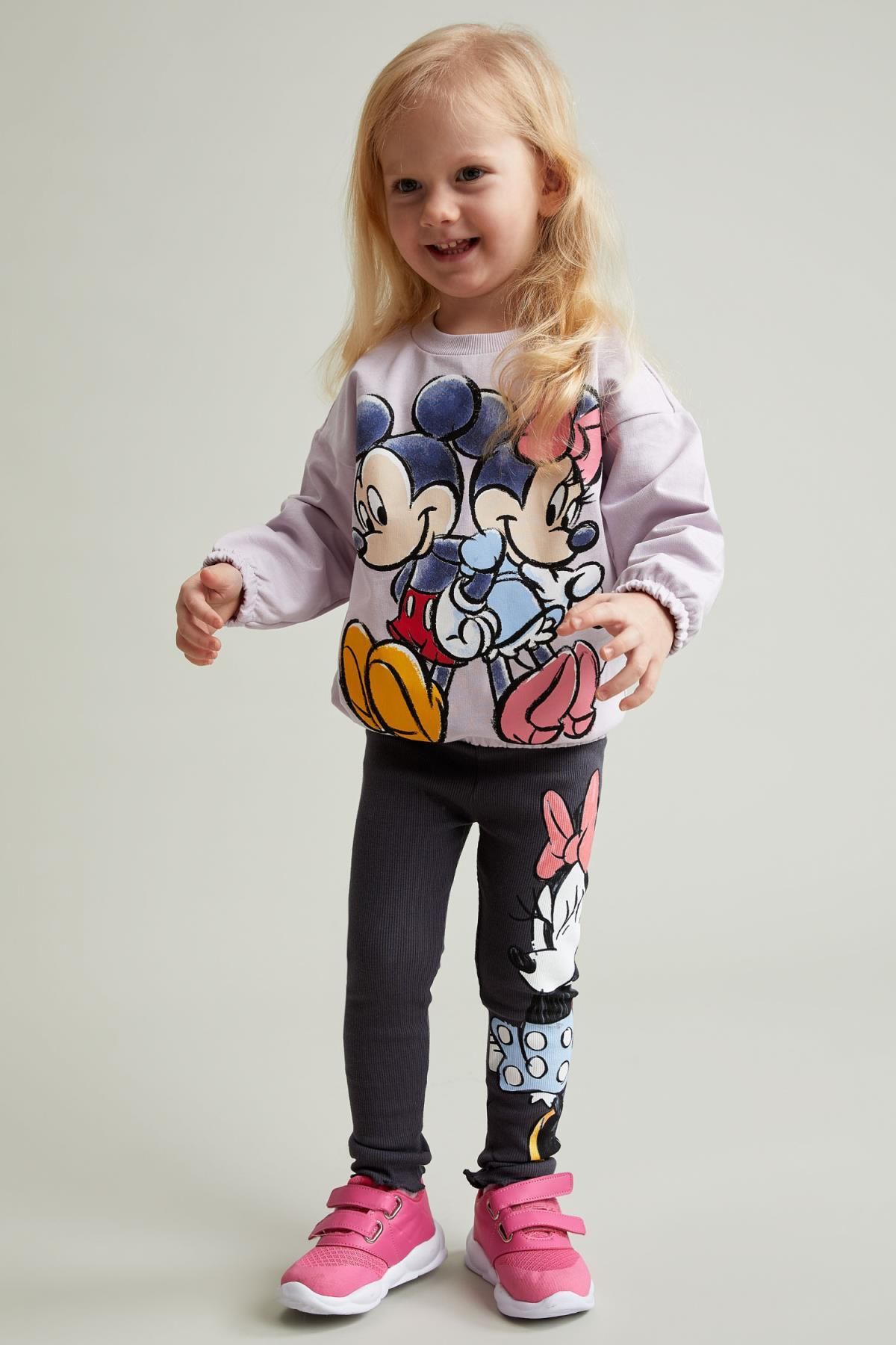 Defacto Kız Bebek Minnie Mouse Uzun Kollu Pamuklu Sweatshirt