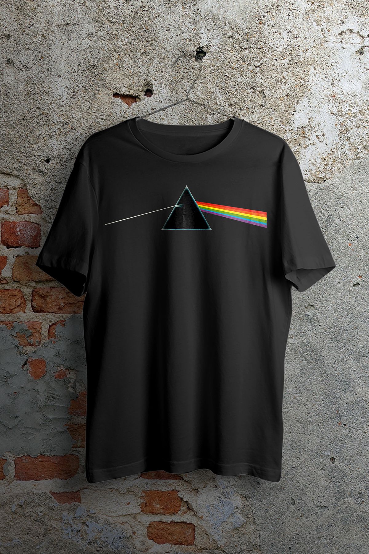 WePOD Pink Floyd Dark Side Of The Moon Baskılı Siyah Kısa Kollu Unisex Tişört