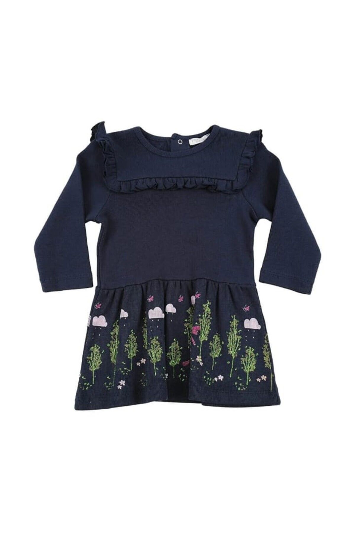Zeyland Küçük Kız Çocuk Bebek %100 Pamuk Cotton Lacivert Renk Elbise 82m2alz38