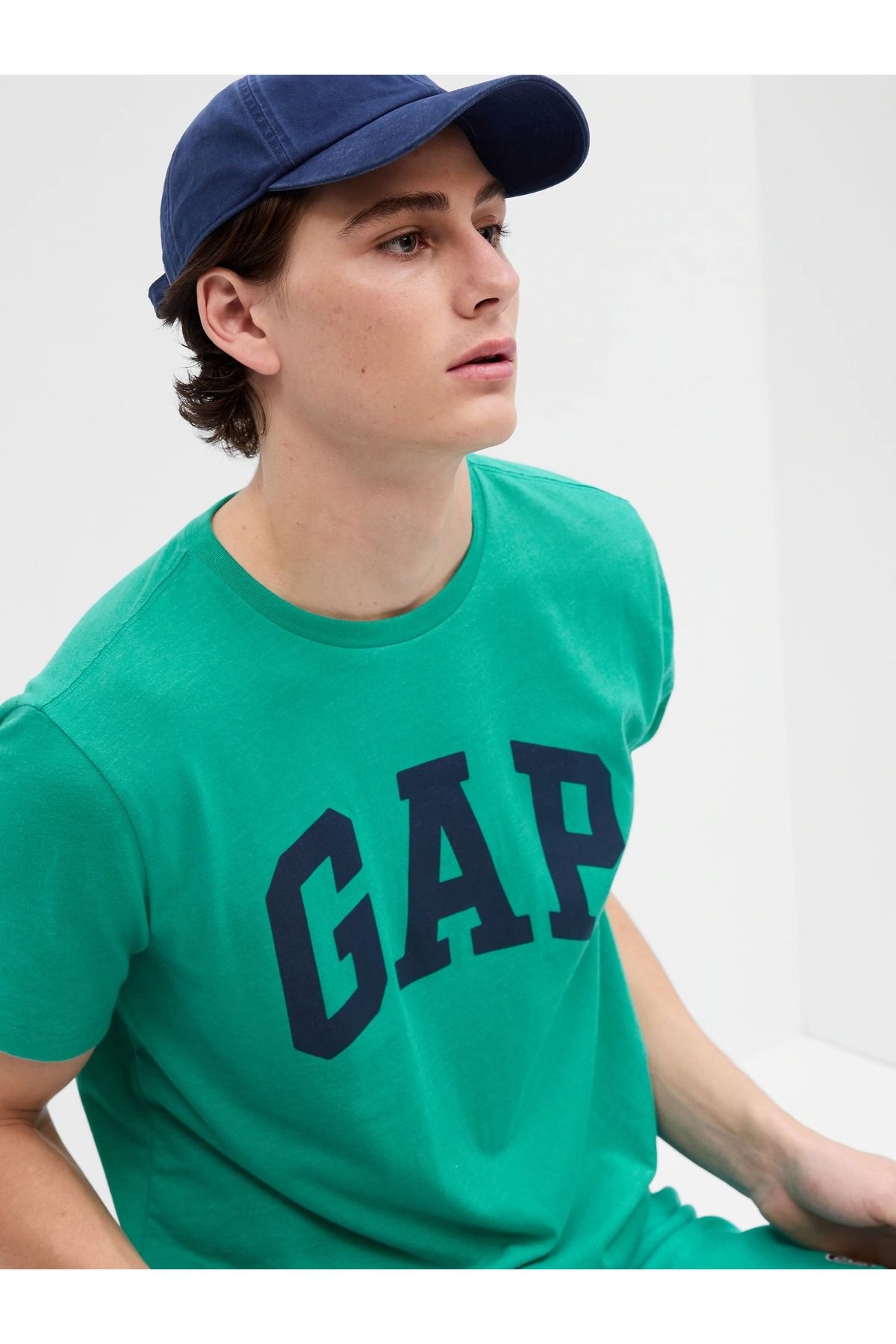 GAP Erkek Yeşil Logo Kısa Kollu T-shirt