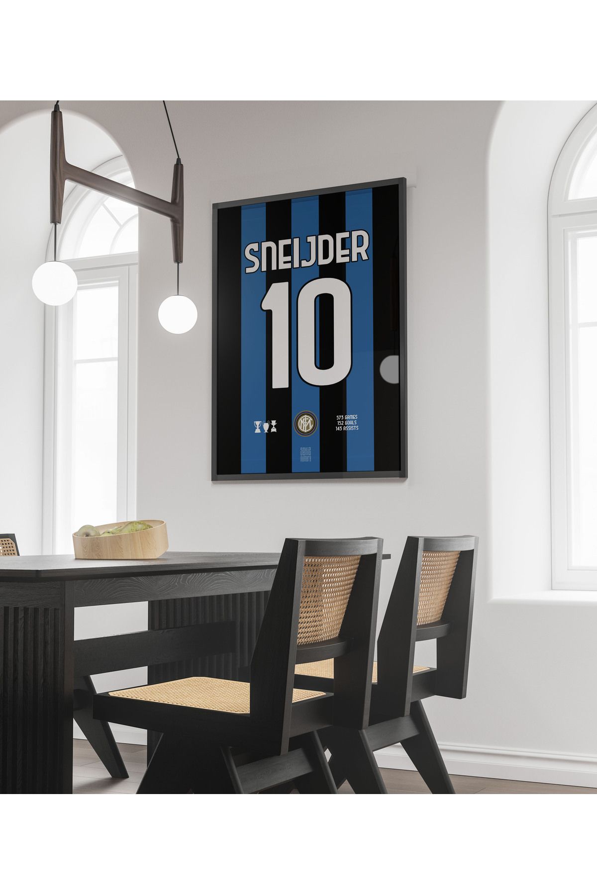 Sekiz Numara Wesley Sneijder Inter Forma Poster Tablo