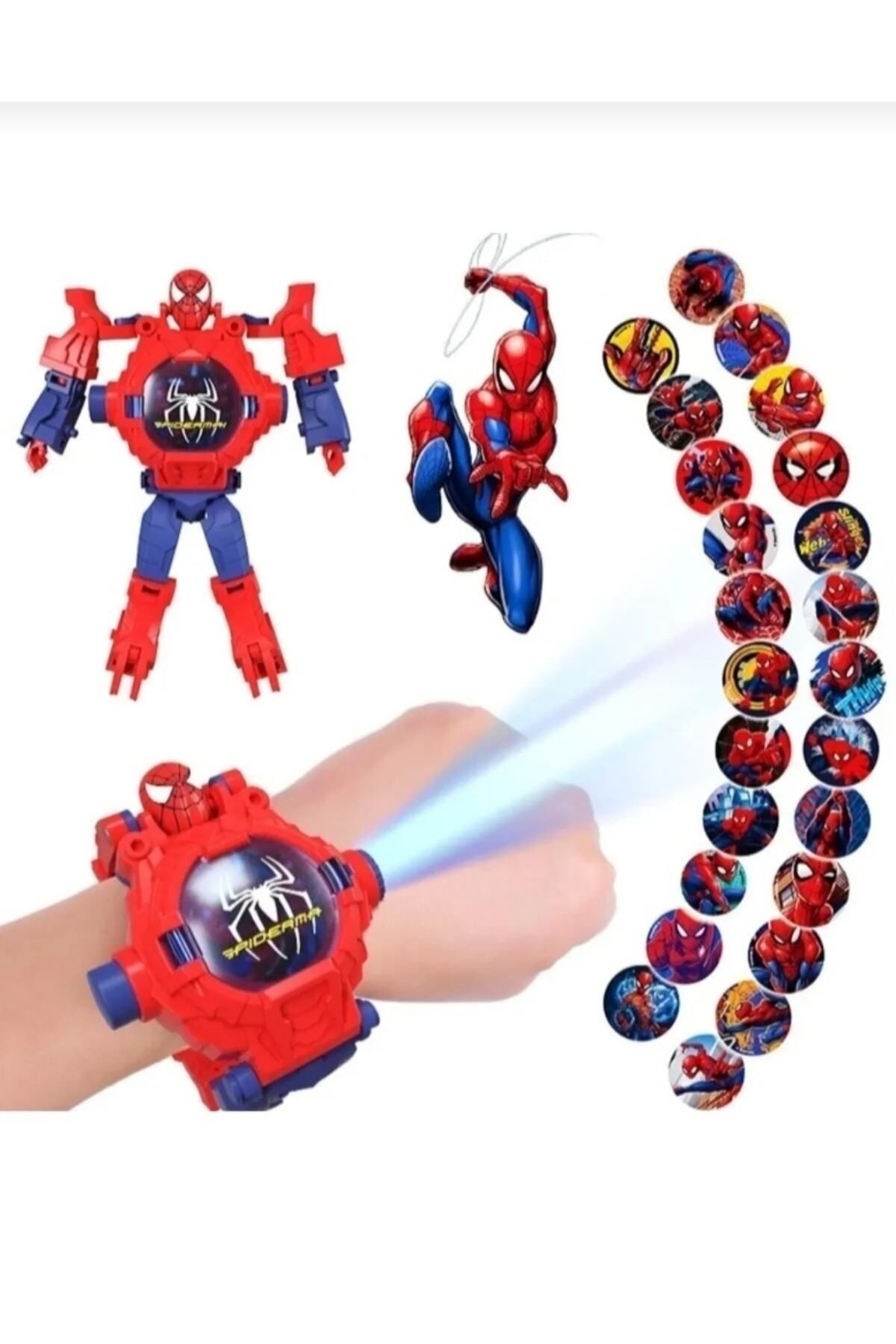 Rewoly Spiderman Örümcek Adam Projeksiyonlu Robota Dönüşen Çocuk Kol Saati