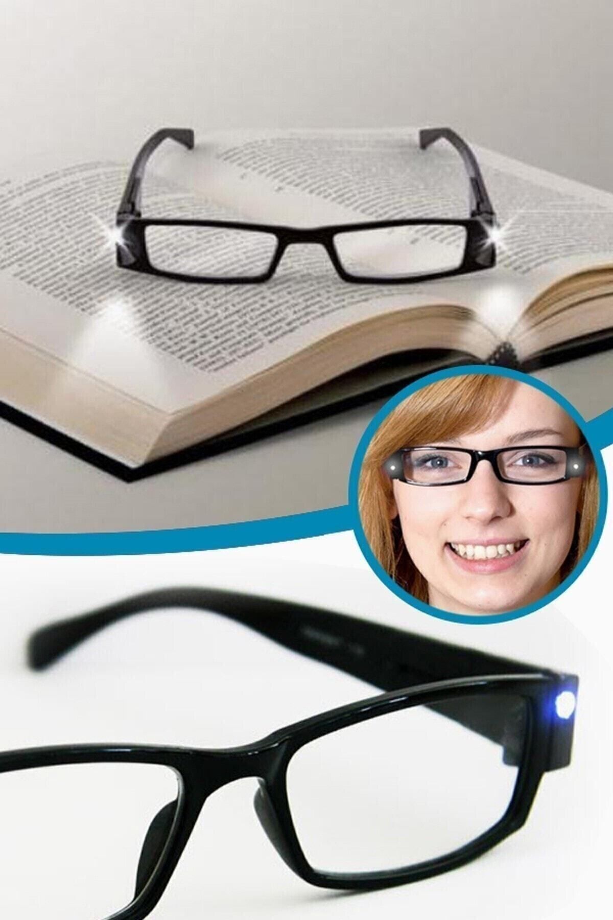 Egonex Hd Led Işıklı Kitap Okuma Gözlüğü Camsız Gözlük
