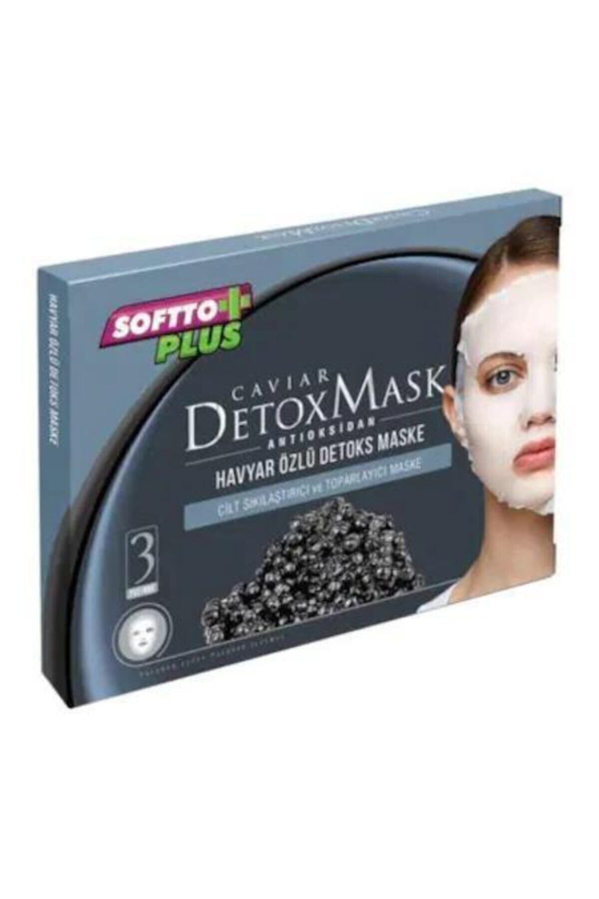 Softo Plus Softto Plus Kağıt Maske 3 Lü Havyar Özlü Detoks