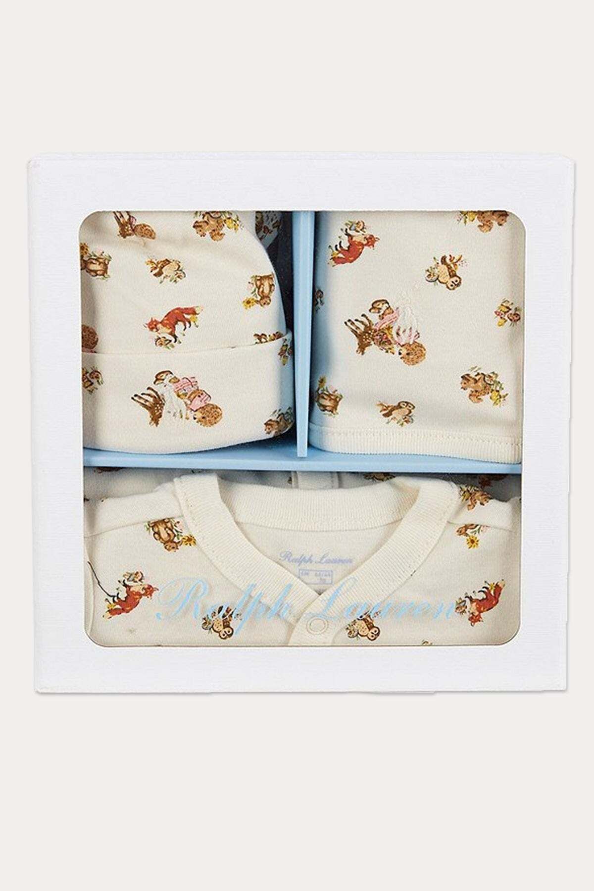 Ralph Lauren 3 Aylık Kız Bebek Polo Bear Tulum Set