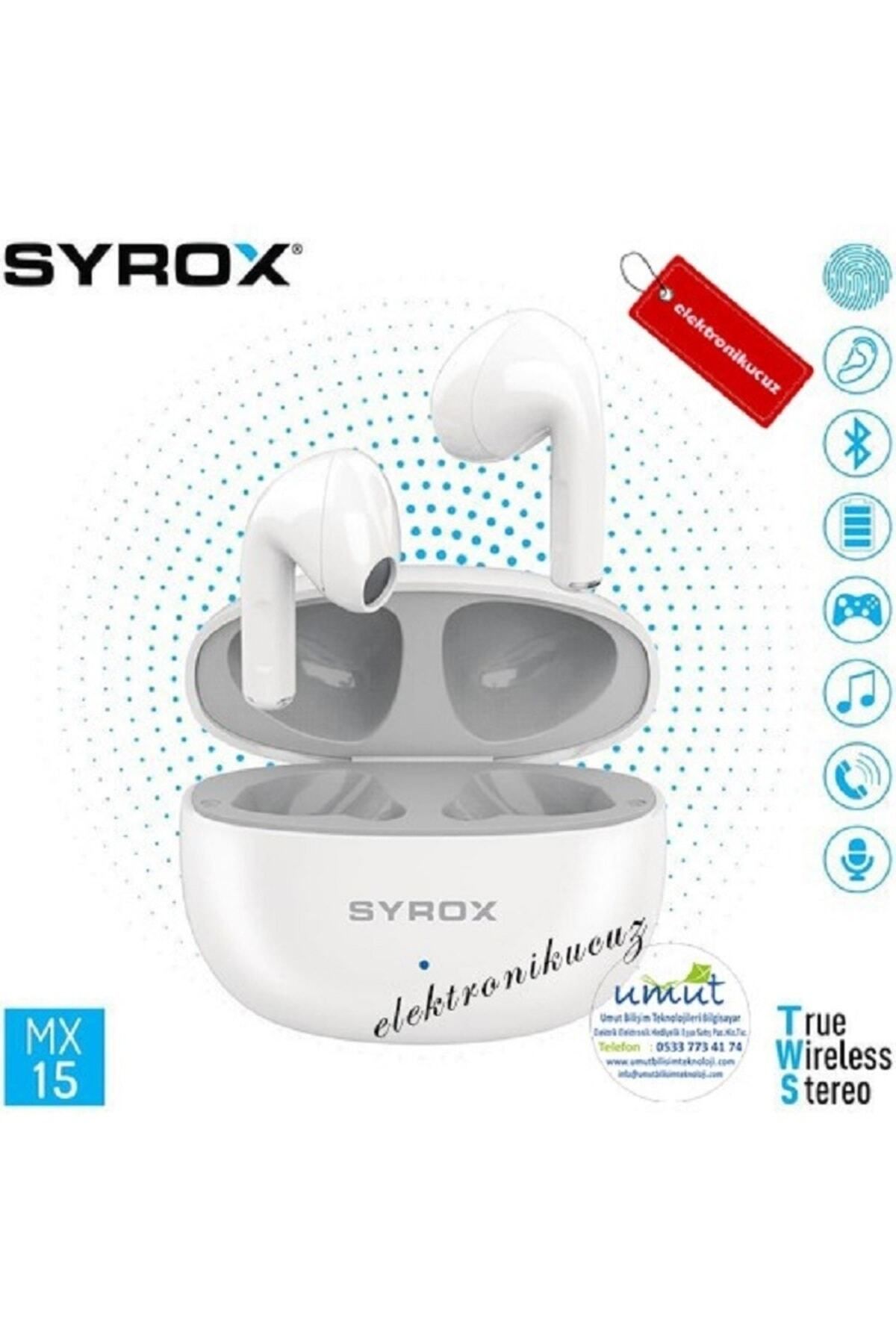 Syrox MX15 Dokunmatik Bluetooth Kulaklık Tws +Ekstra Bass MX15 Tws Bluetooth Kulaklık Bt 5.3