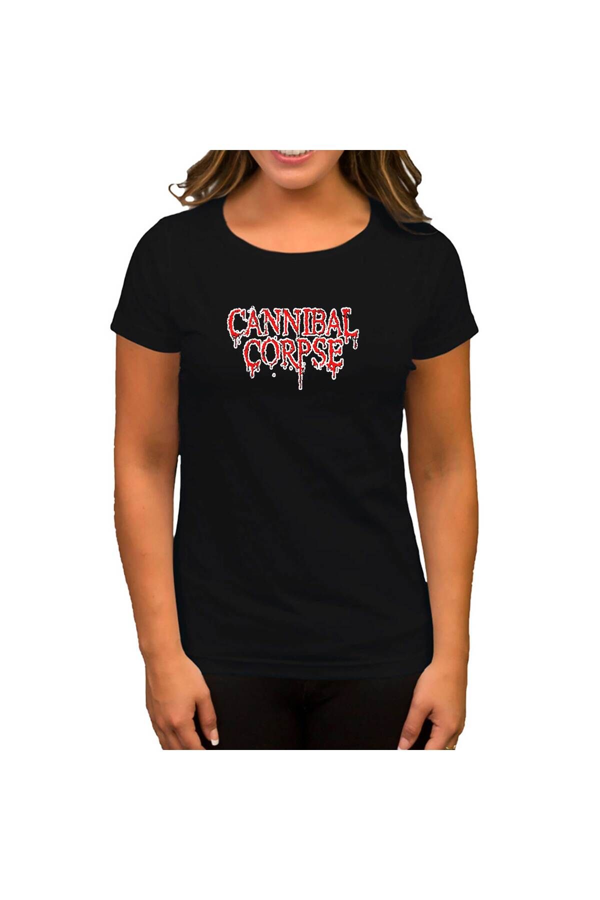 Genel Markalar Cannibal Corpse CRY Siyah Kadın Tişört XS Beden