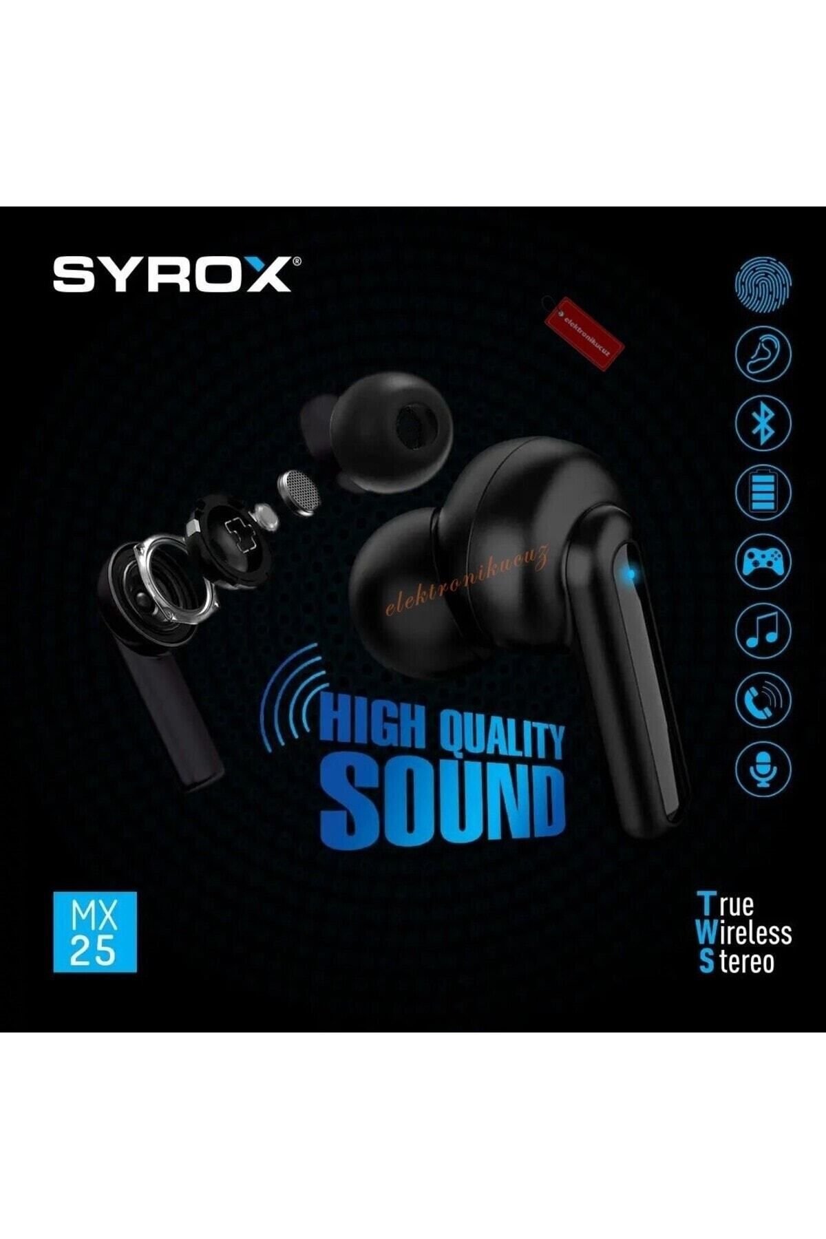 Syrox MX25 Dokunmatik Bluetooth Kulaklık Tws+ High Quality Sound MX25 Tws Bluetooth Kulaklık Bt 5.3