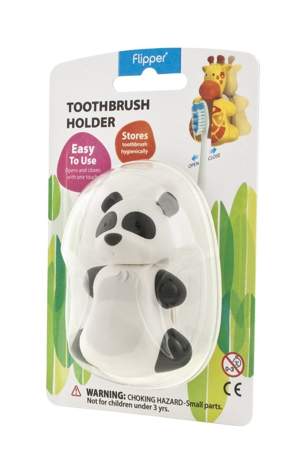 Flipper Flıpper Otomatik Kapaklı Hijyenik Diş Fırçası Saklama Kabı - Panda
