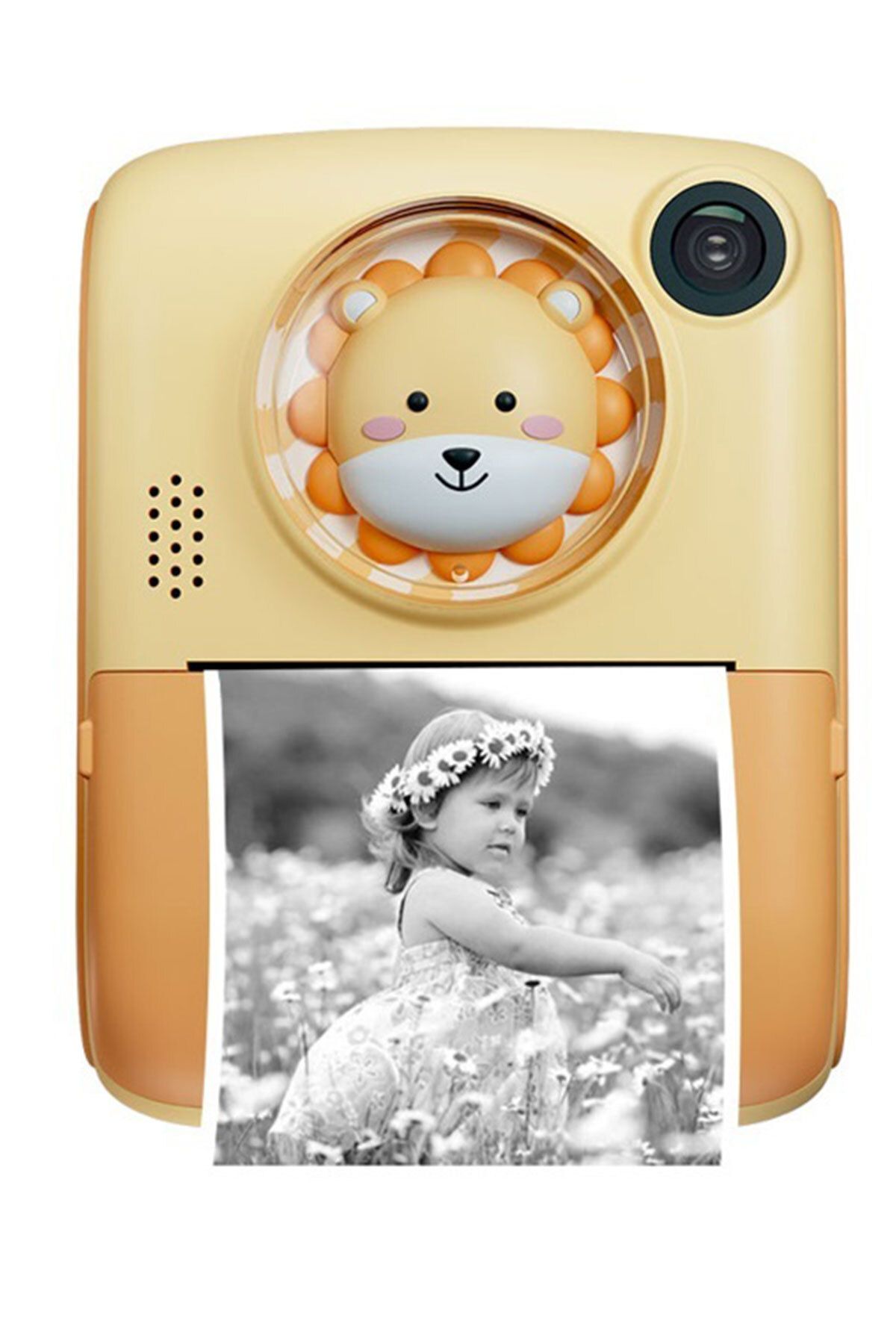 pazariz Anlık Termal Yazıcılı Dijital Çocuk Kamerası 2.0 İnç HD Instant Photo Printer Camera Sarı