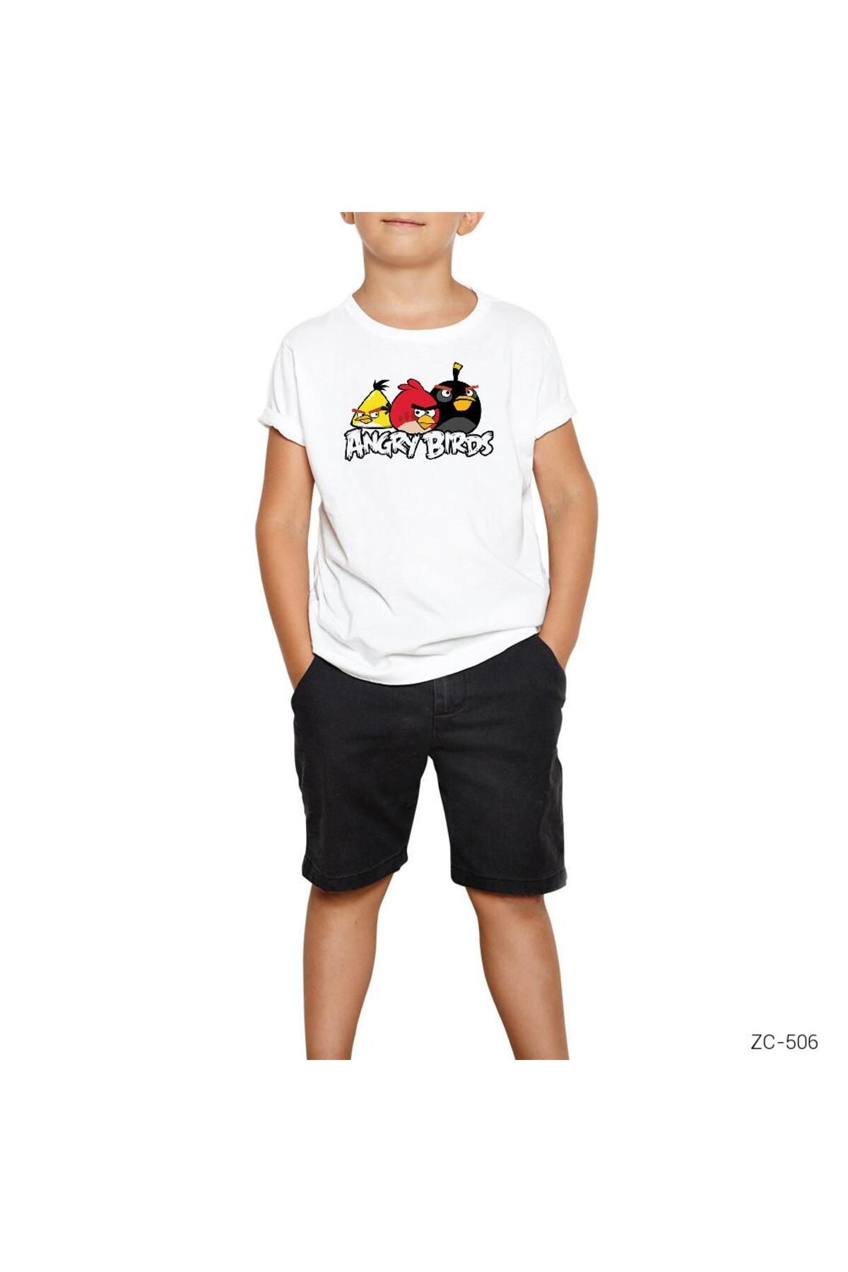 Genel Markalar Angry Birds Şaşkın Beyaz Çocuk Tişört 9-10 Yaş
