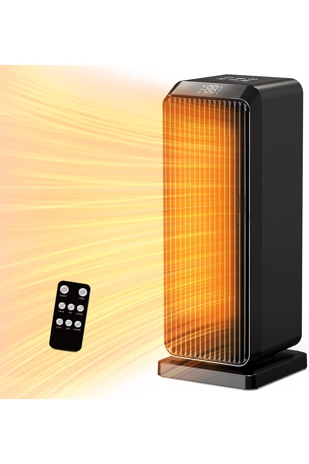 CORSTt Seramik fanlı ısıtıcı, enerji tasarruflu, sessiz, 1800 W ECO elektrikli ısıtıcı