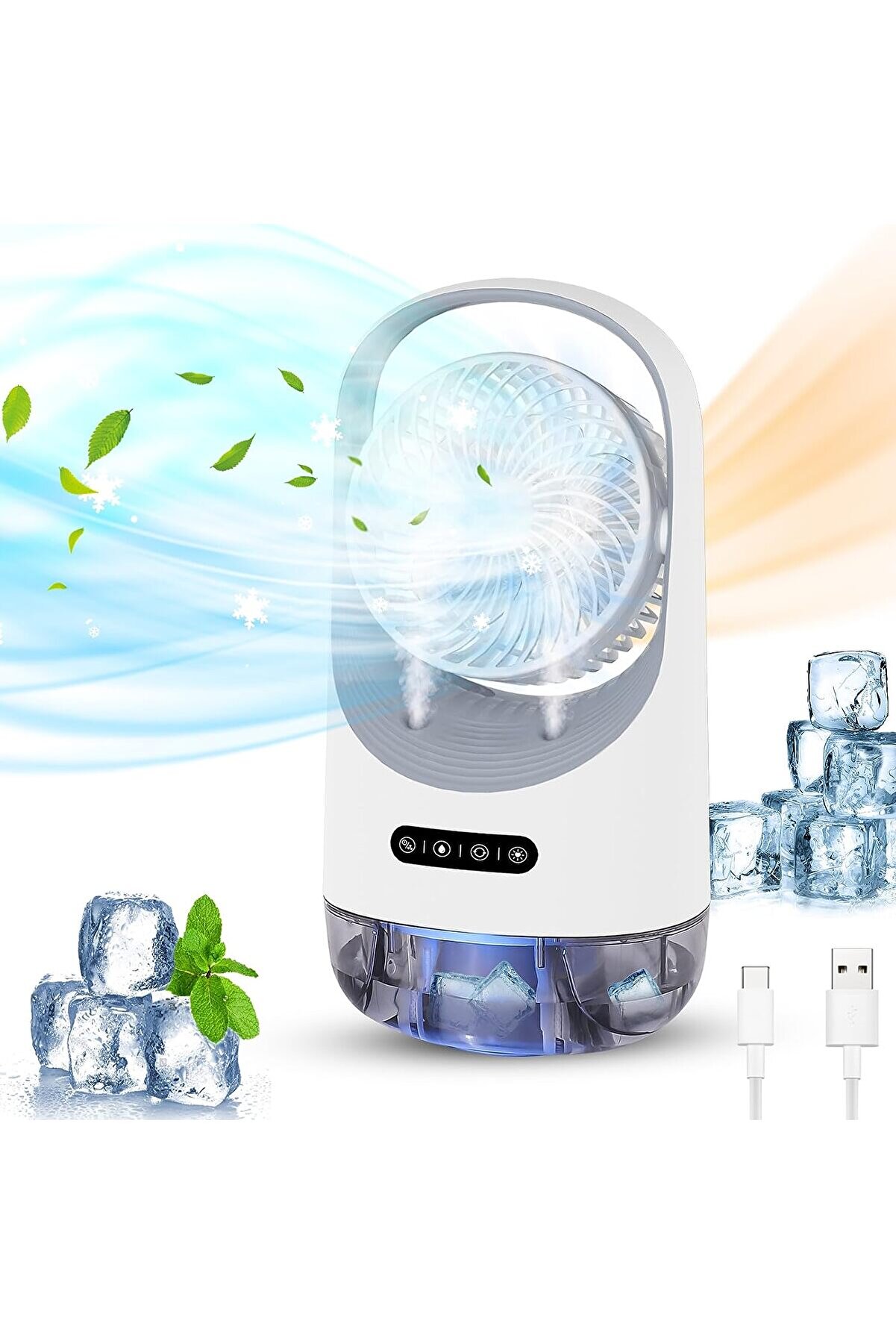 Diealles Shine Mini hava soğutucu, 4'ü 1 arada kişisel mobil klima cihazı