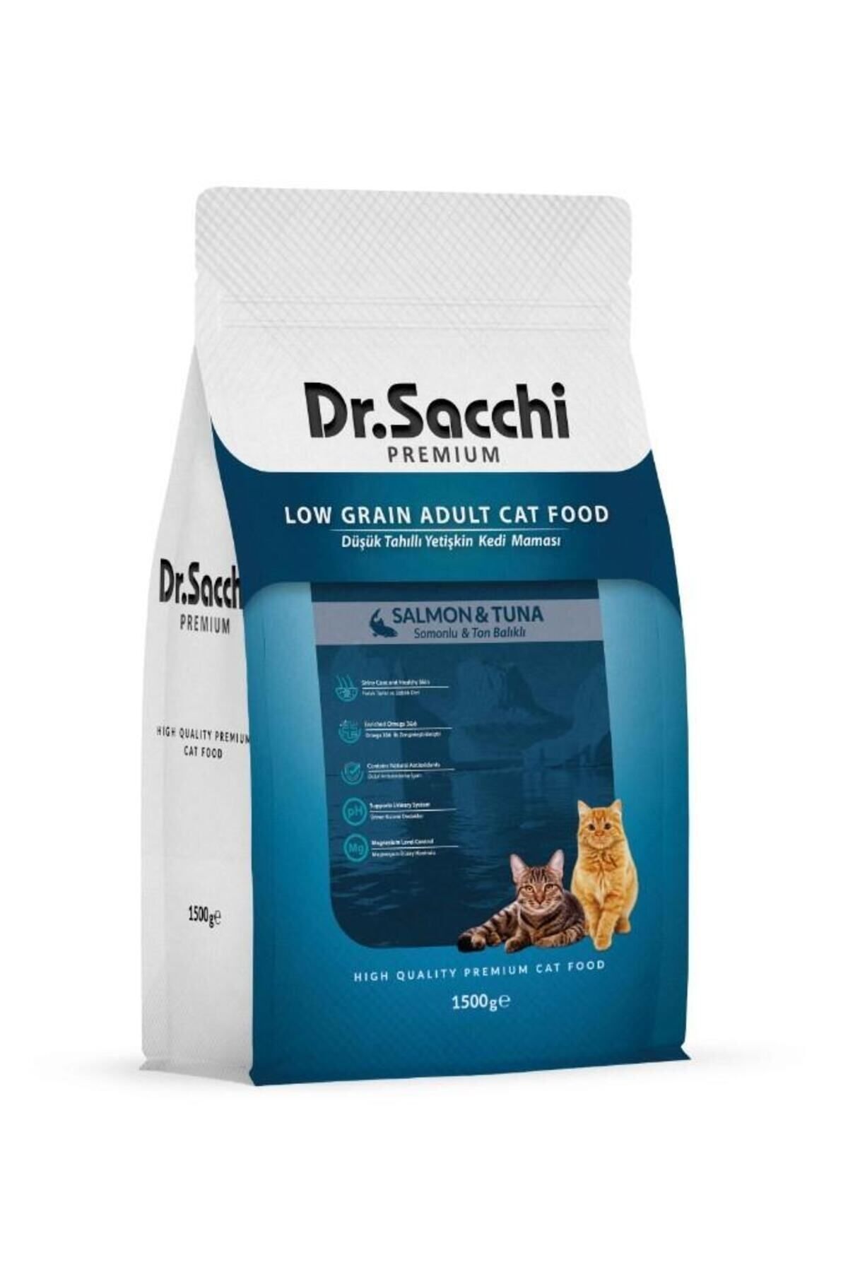 Dr. Sacchi Dr.sacchi Premium Düşük Tahıllı Somonlu Ve Ton Balıklı Kedi Maması 1,5 Kg