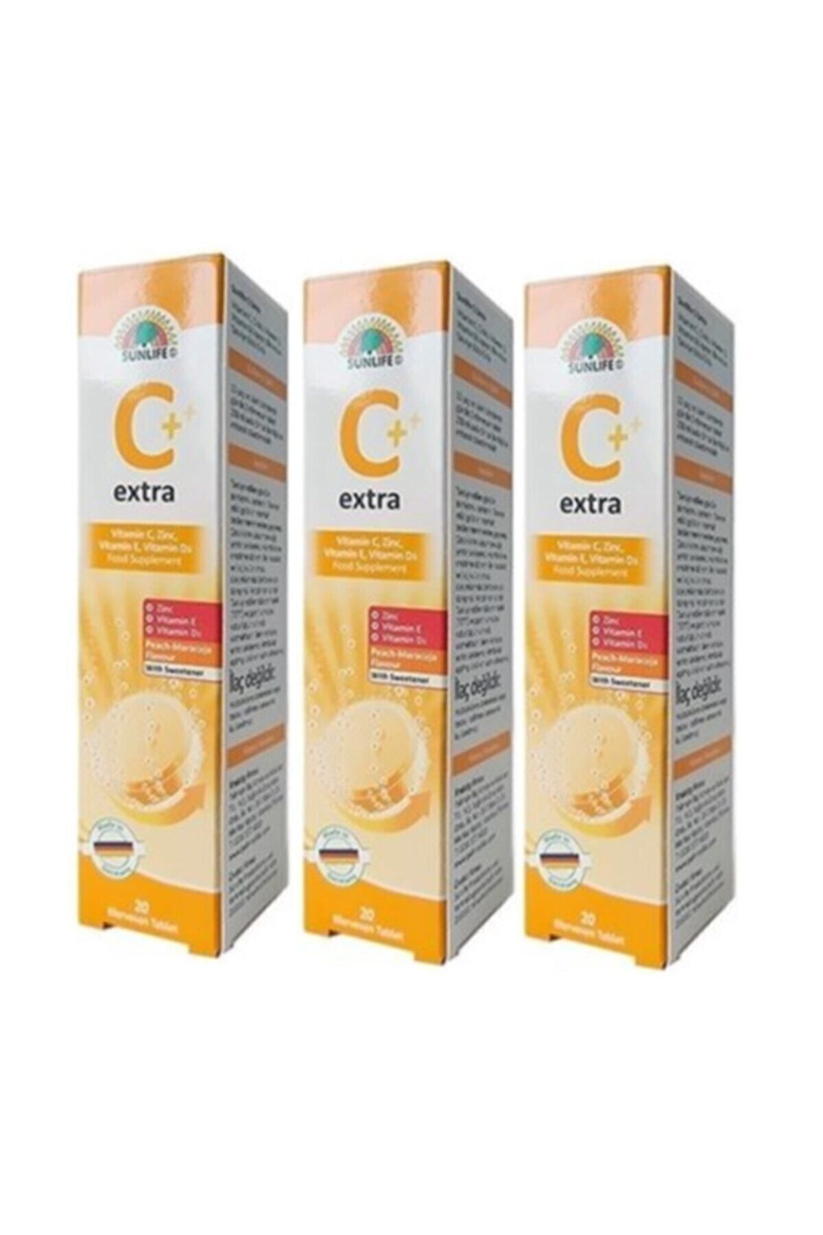 Sunlife Şeftali Maracuja Vitamin C Extra 20 Efervesan Tablet   3 Adet