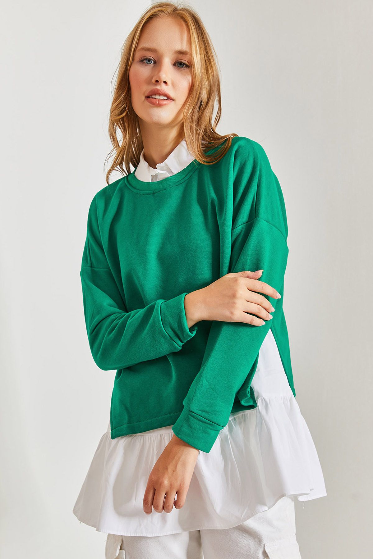 Bianco Lucci Kadın İkili İçi Gömlekli Sweatshirt
