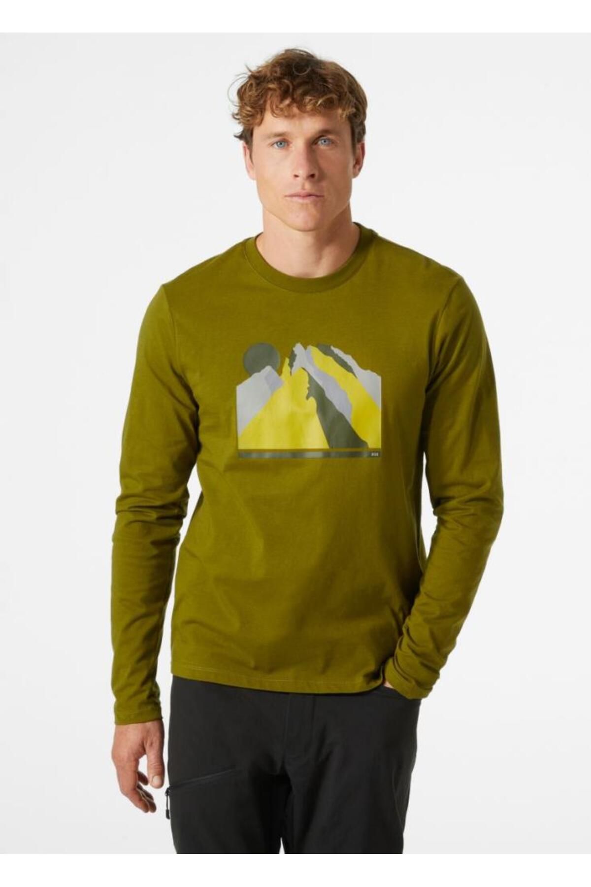 Helly Hansen Men's F2f Organic Cotton Long Sleeve Tee Erkek Yeşil Sweatshirt HHA.63259.461