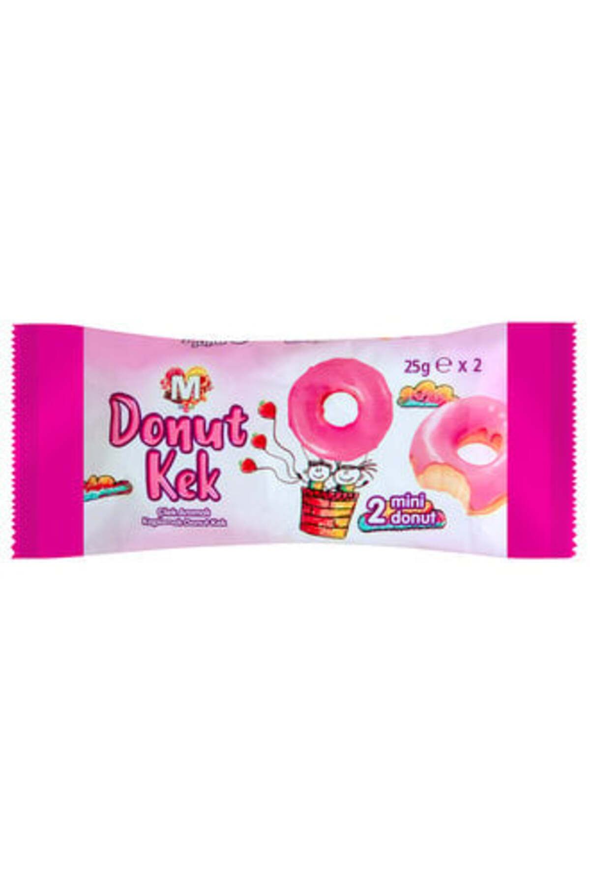 Migros Çilek Aromalı Kaplamalı Donut Kek 2X25 G ( 12 ADET )