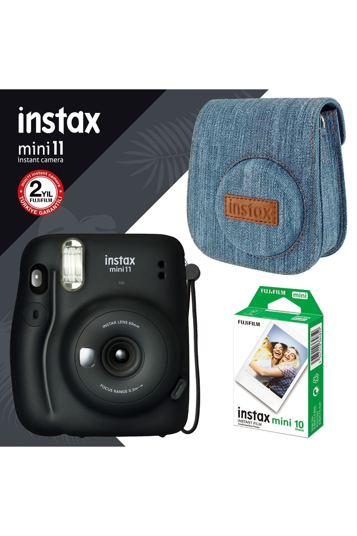 Fujifilm Instax Mini 11 Siyah Fotoğraf Makinesi Ve Jean Çantalı Hediye Seti 3