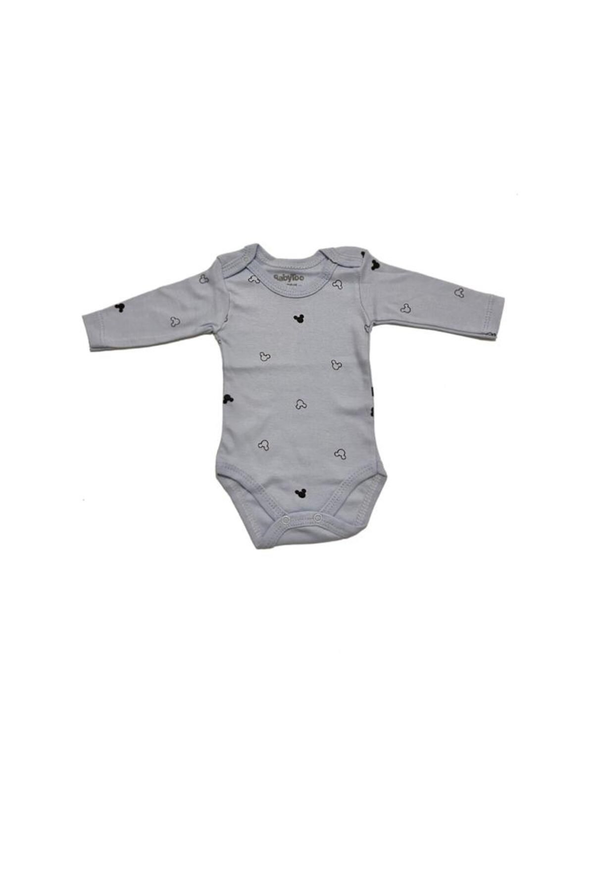 Babys Store BEBEK MAVİ DESENLİ KOLLU ÇITÇITLI BODY