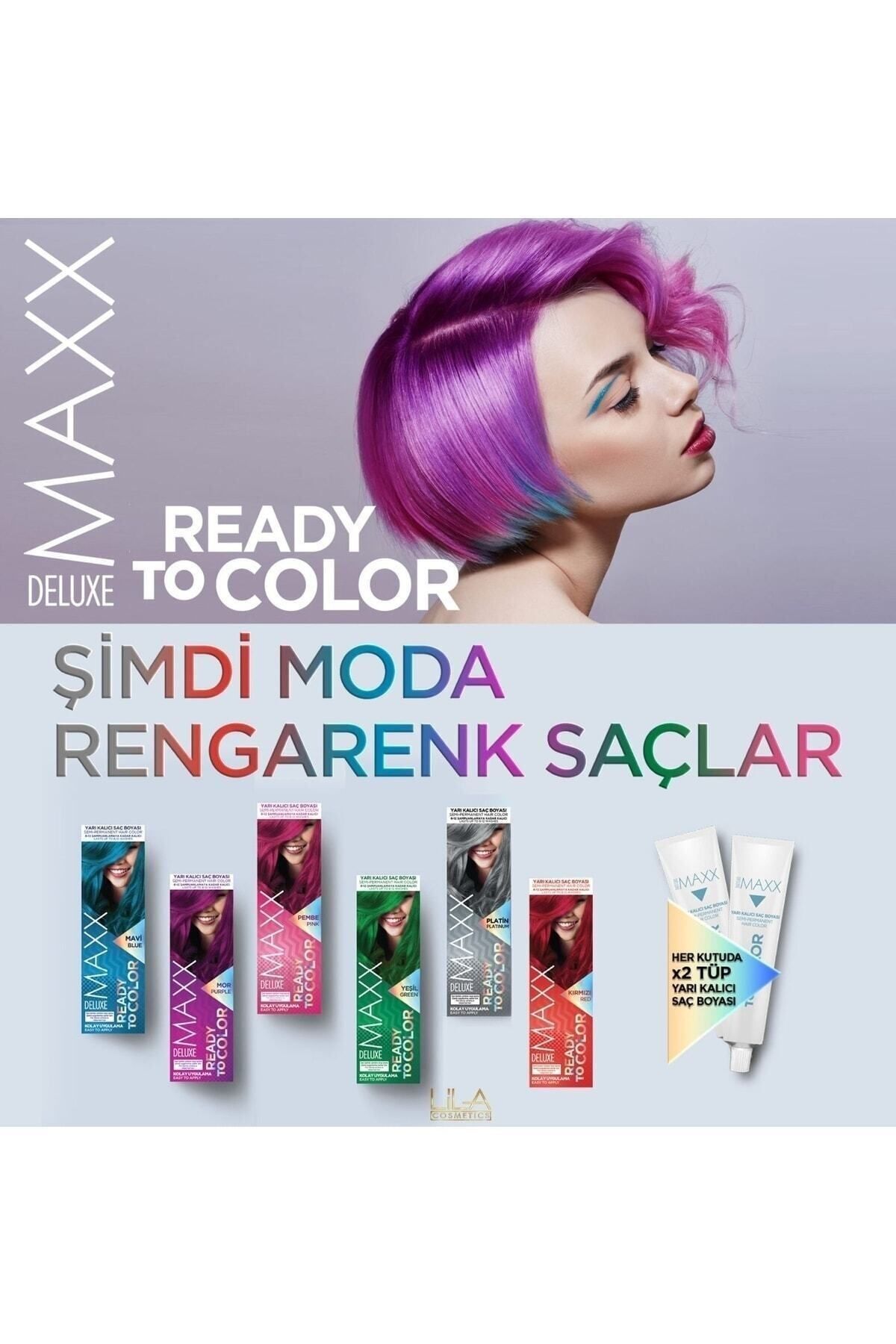 MAXX DELUXE Deluxe Max Yarı Kalıcı Saç Boyası Mor Purple Ready To Color