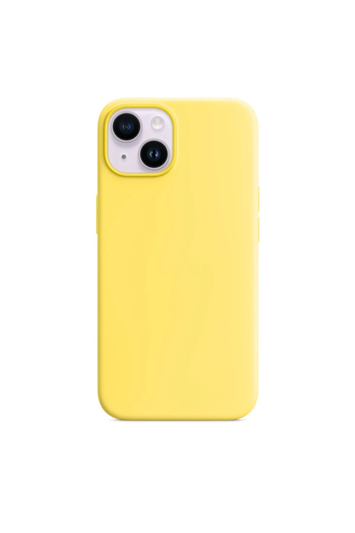 KVK PRİVACY Apple Iphone 14 Plus Uyumlu Içi Kadife Lansman Silikon Kılıf Kapak Sarı