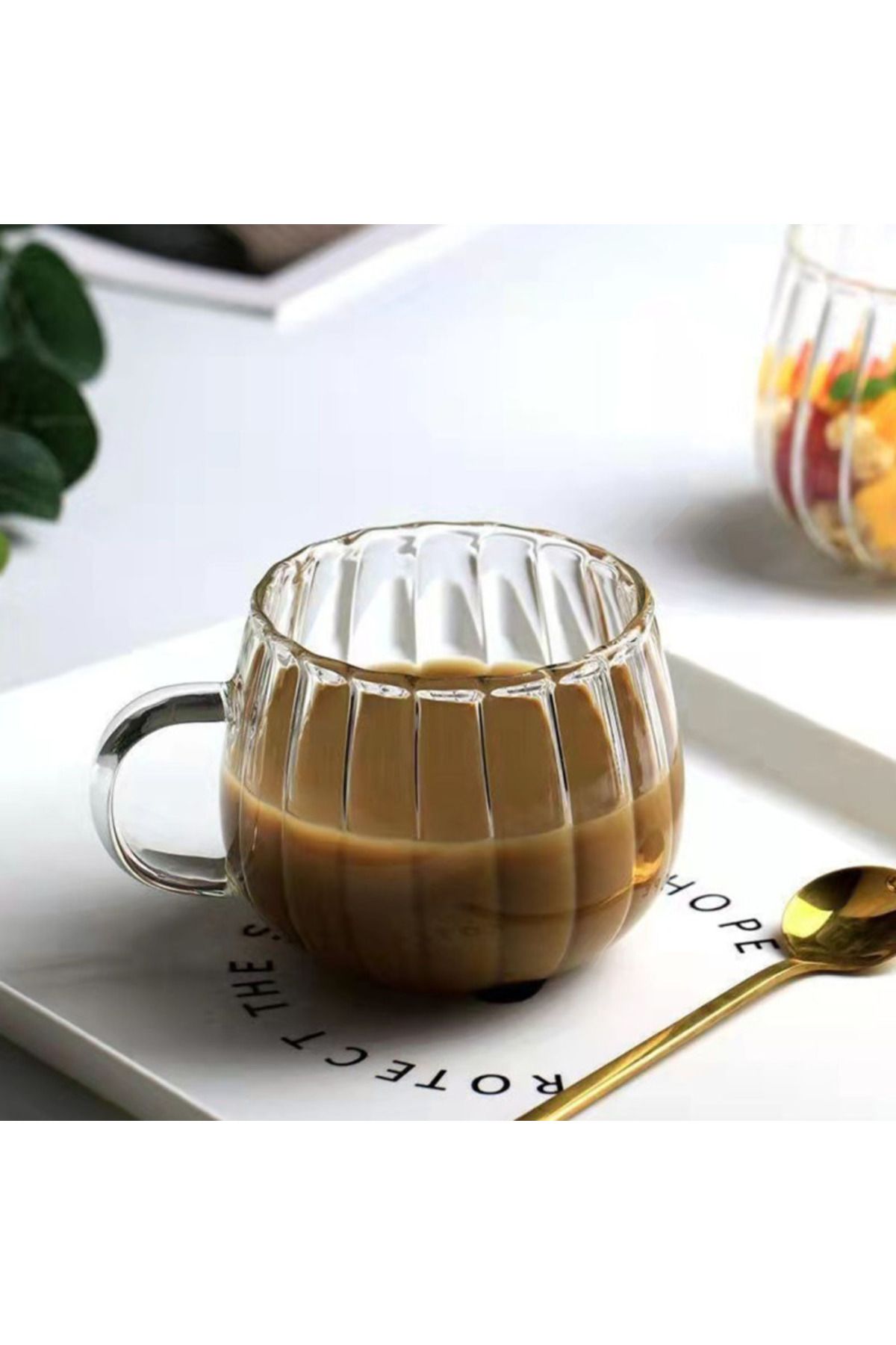 SAVORYHOME ısıya dayanıklı kolu ile cam kupa kahvaltı süt kupası sevimli ofis ev kahve kupalar kabak desen