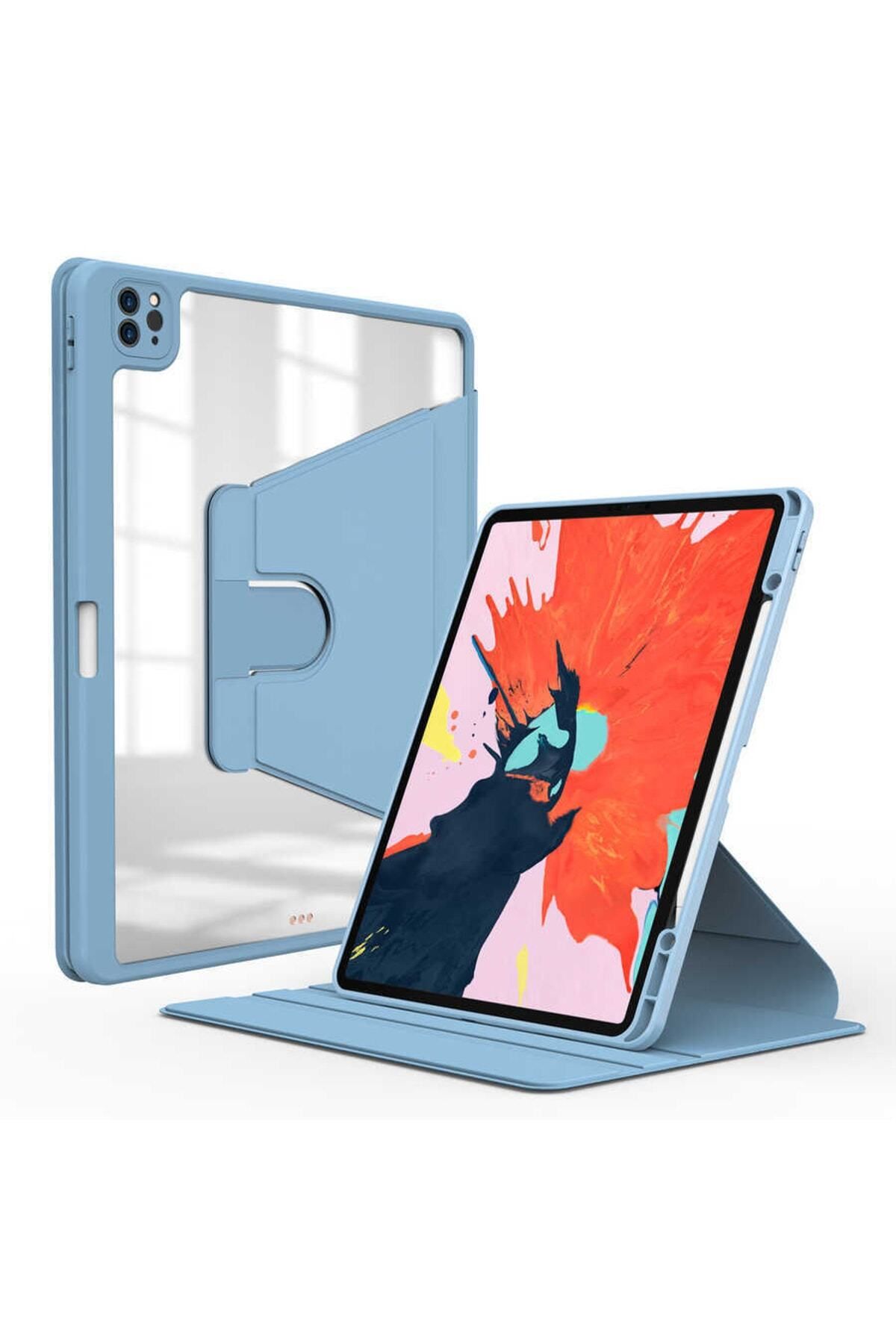 Dolia For Apple Ipad Mini 2021 (6.NESİL) Kılıf 360 Dönebilen Standlı Pu Deri Tablet Kılıf(NAYN).