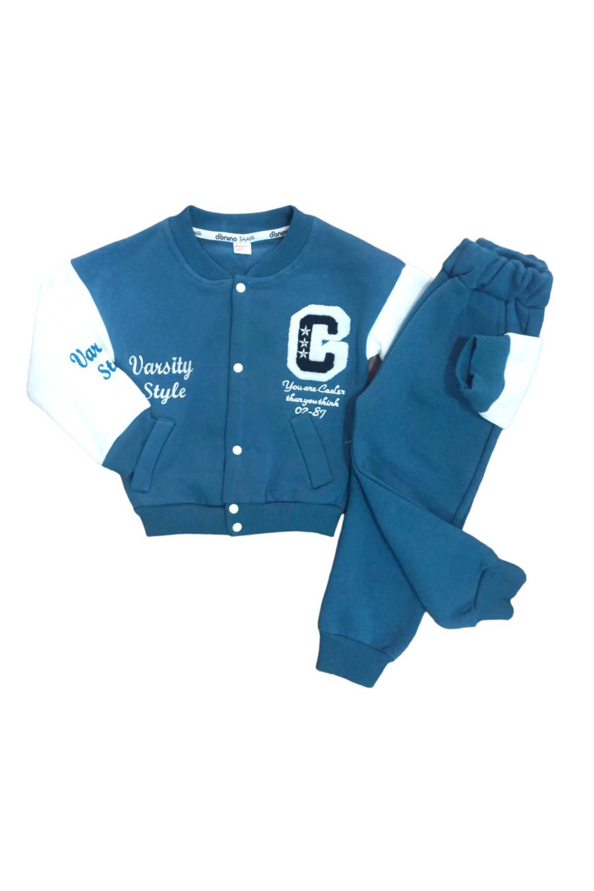 Donino Baby Kolej ceketli 3 iplik kışlık alt üst takım