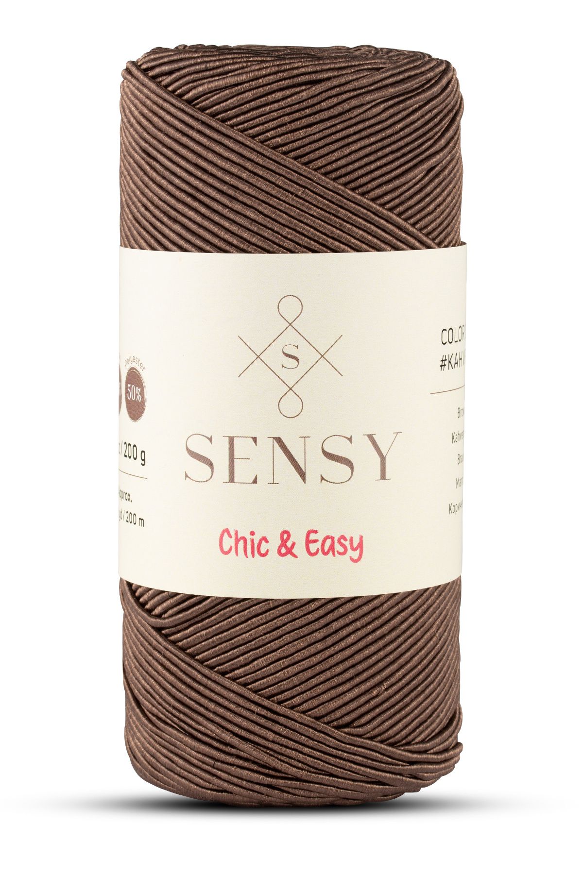 SENSY Premium Chic&Easy 200 gr Supra İpi Mumlu İp Runner İp Çanta İpi Pase İp Makrome İpi Kahverengi