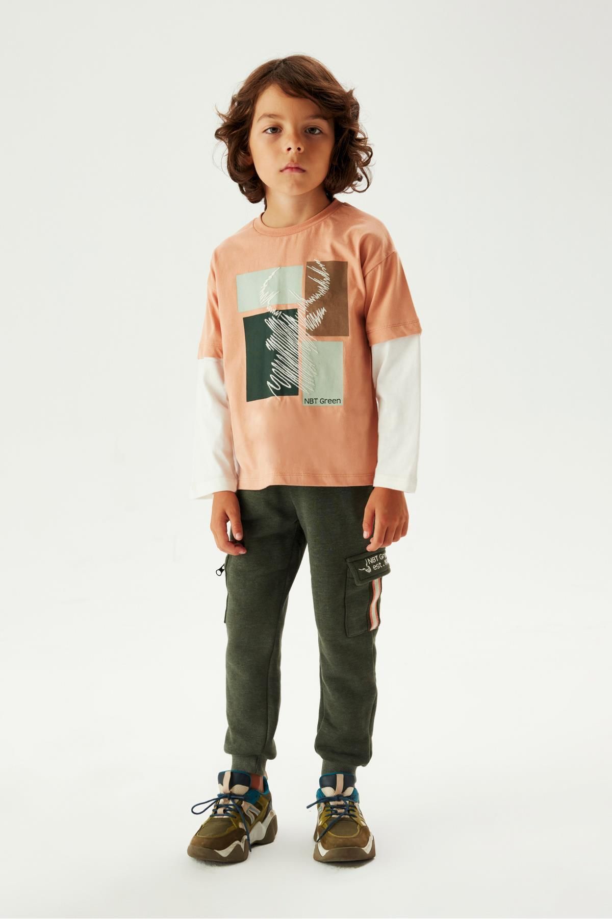 Nebbati Erkek Çocuk Kiremit T-Shirt 23FW0NB3513