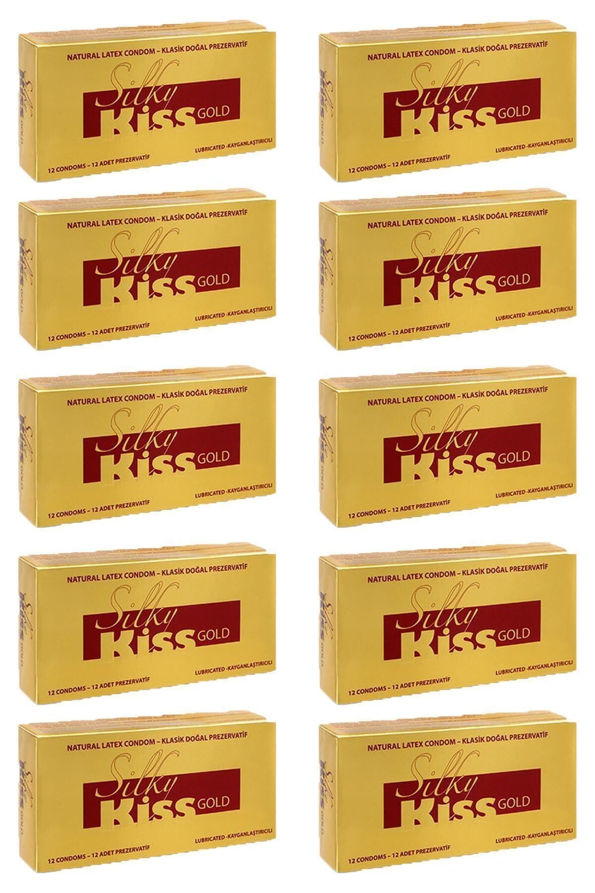 Silky Kiss Gold Kayganlaştırıcılı Prezervatif Condom 12li 10 Kutu