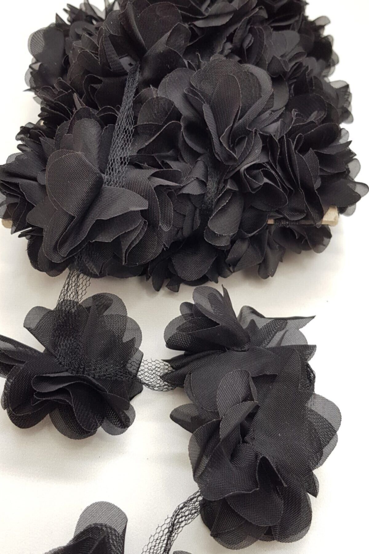 Hobigram Siyah Lazer Kesim Tül Çiçek