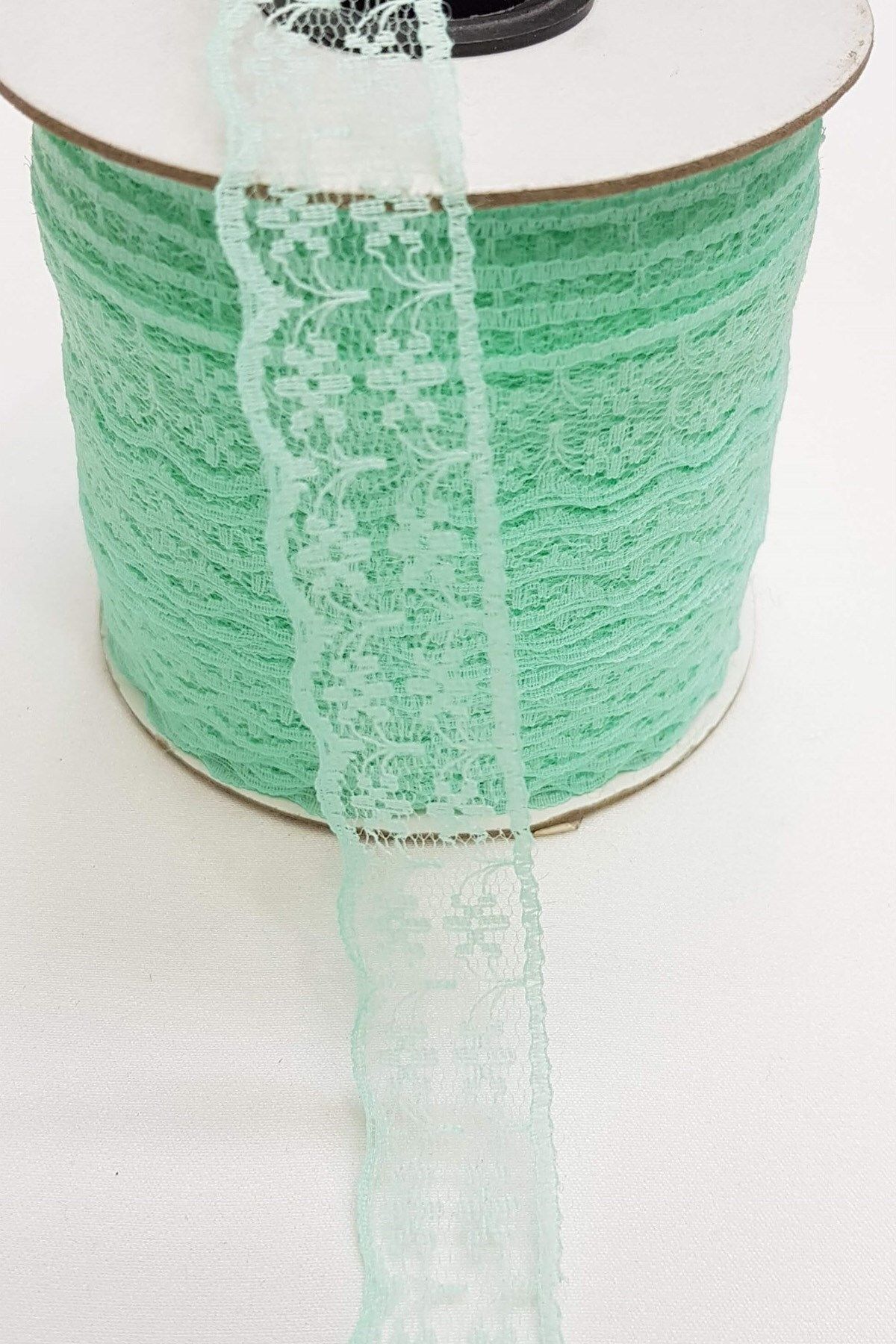 Hobigram Dantel Çeşitleri Su Yeşili Dantel Kurdele 2,5 cm