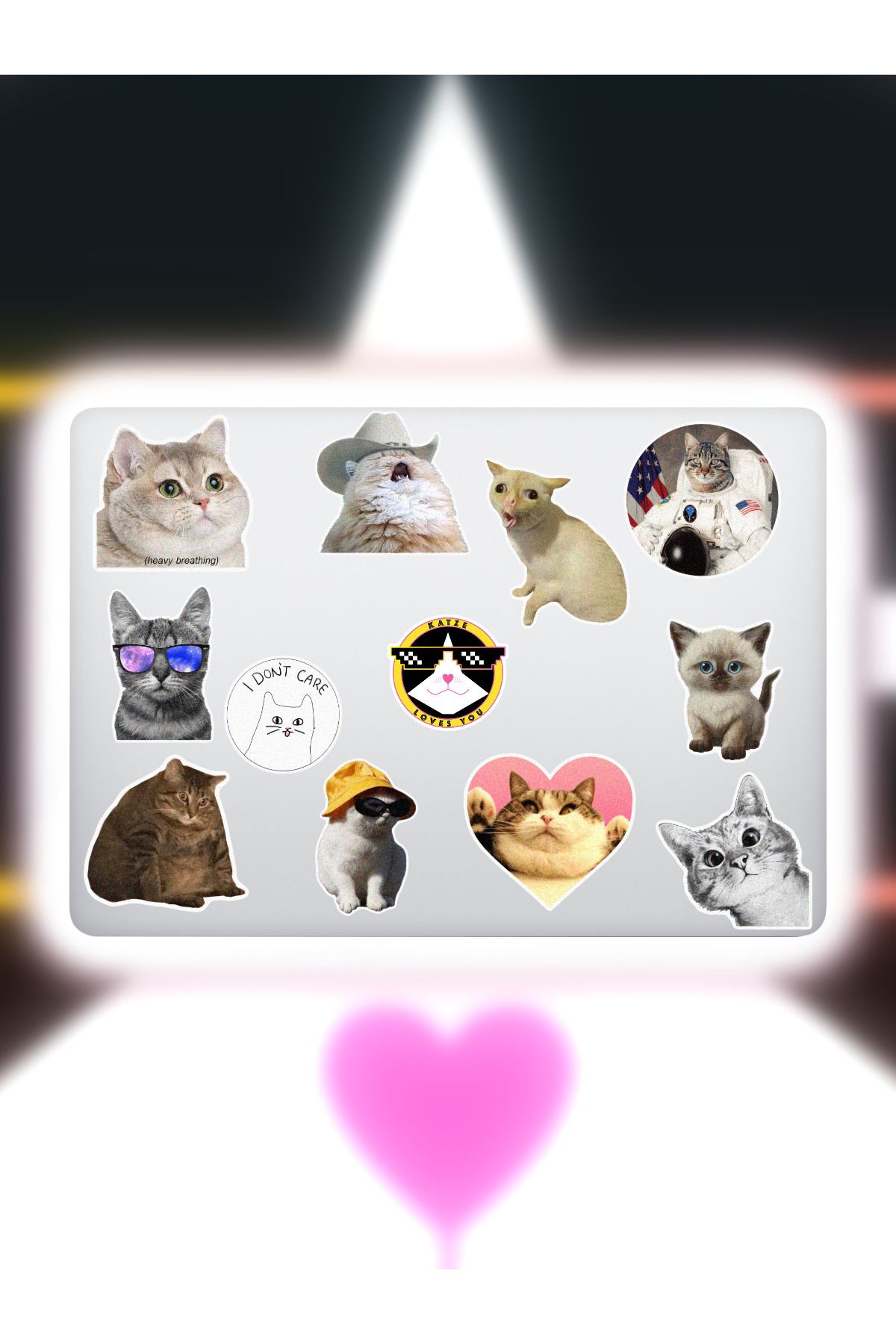 Katze Stickers Cat Kedi Temalı Bilgisayar Laptop Defter Tablet Valiz Sticker Seti