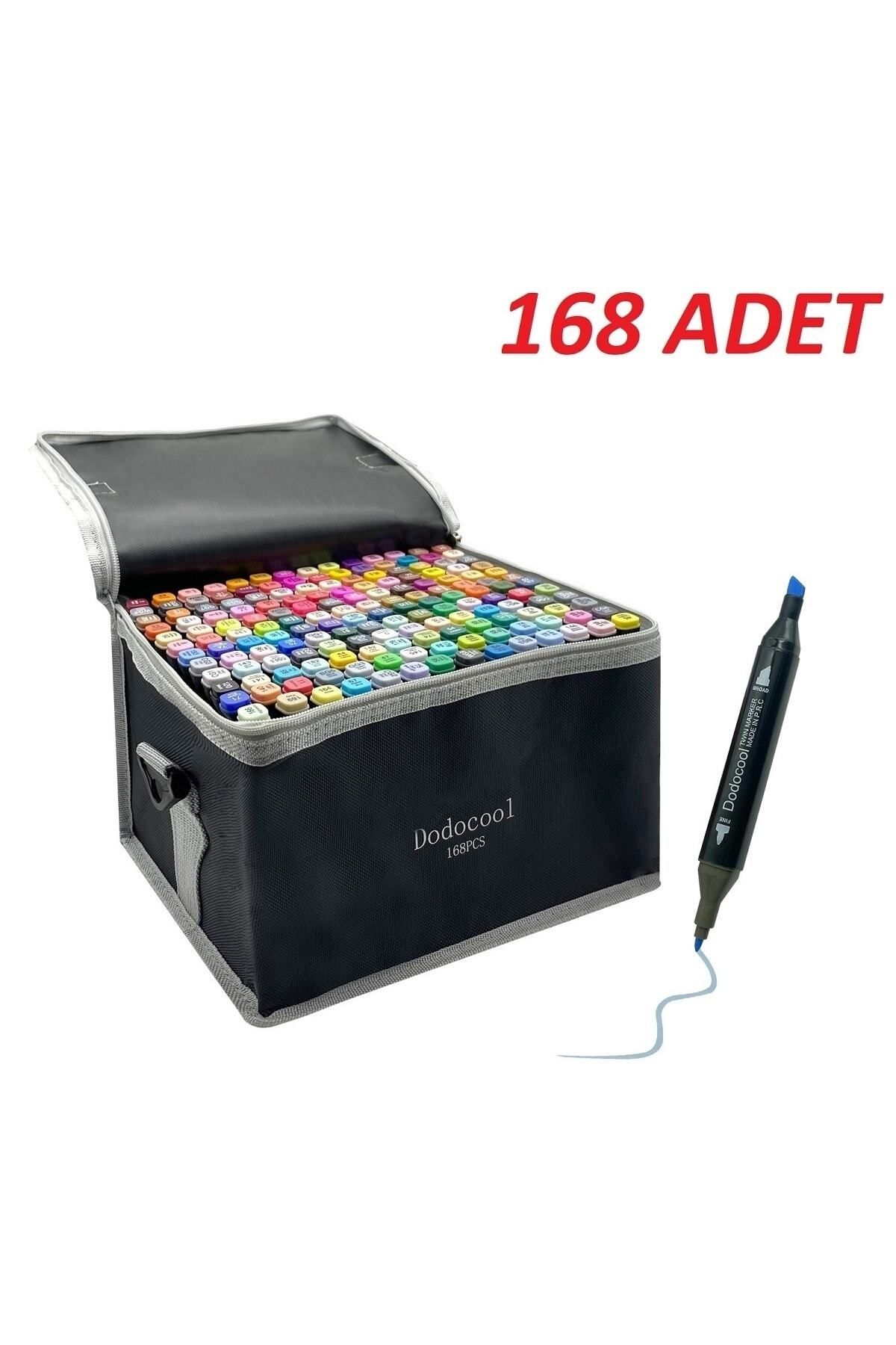Dodocool Touch Marker  Art Çift Uçlu 168 Adet  Kalem Seti  Çantalı Premium Boyama Kalemi