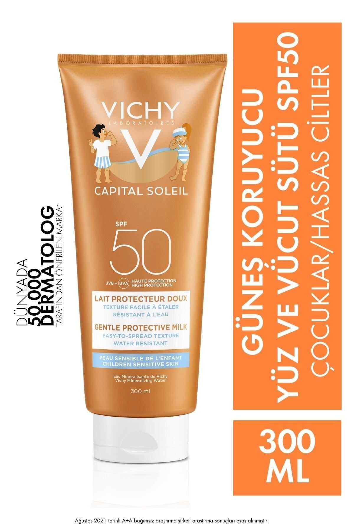 Vichy Capital Soleil Çocuklar İçin Yüksek Koruma Spf 50+ Yüz ve Vücut Güneş Sütü 50 ml