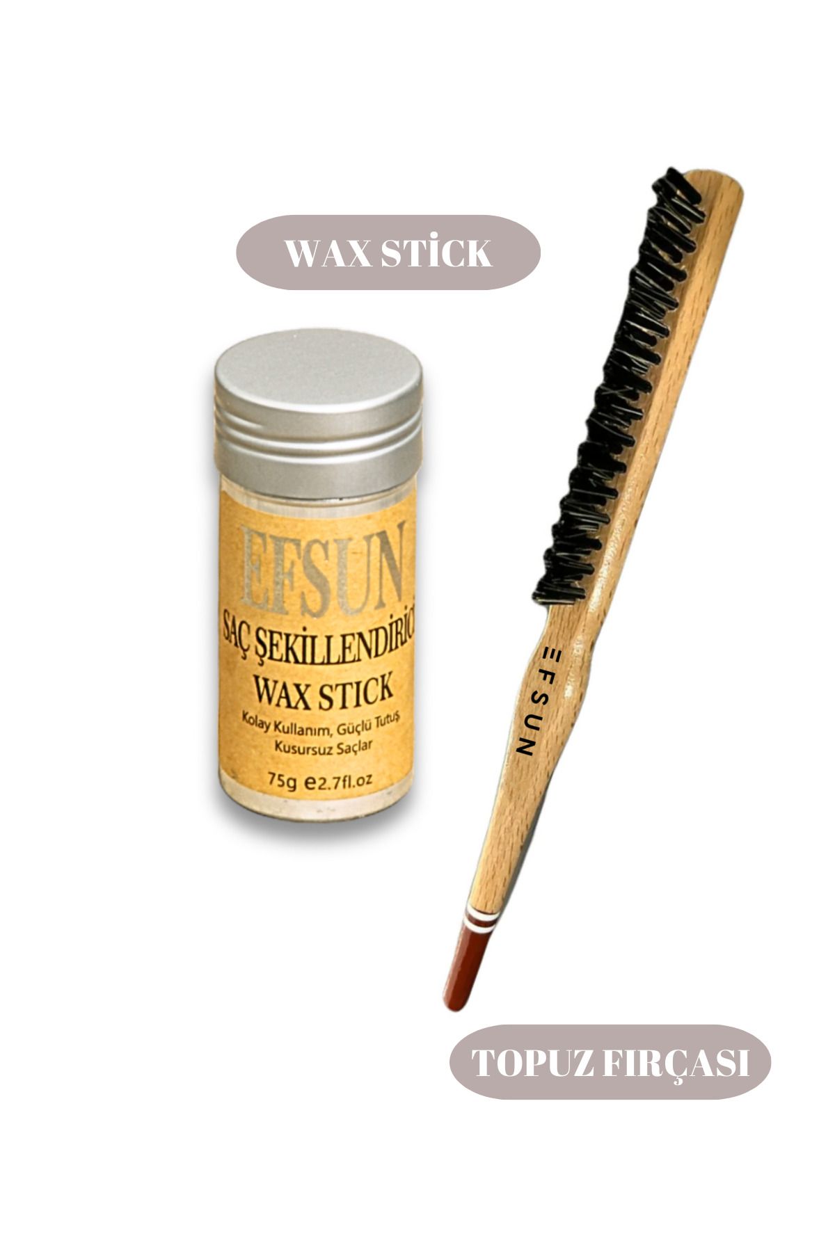 Efsun Wax Stick ve Profesyonel Topuz Fırçası