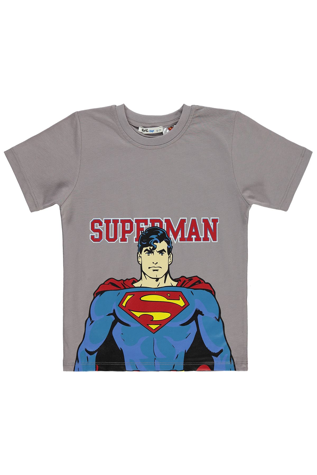 Superman Erkek Çocuk Tişört 6-9 Yaş Gri
