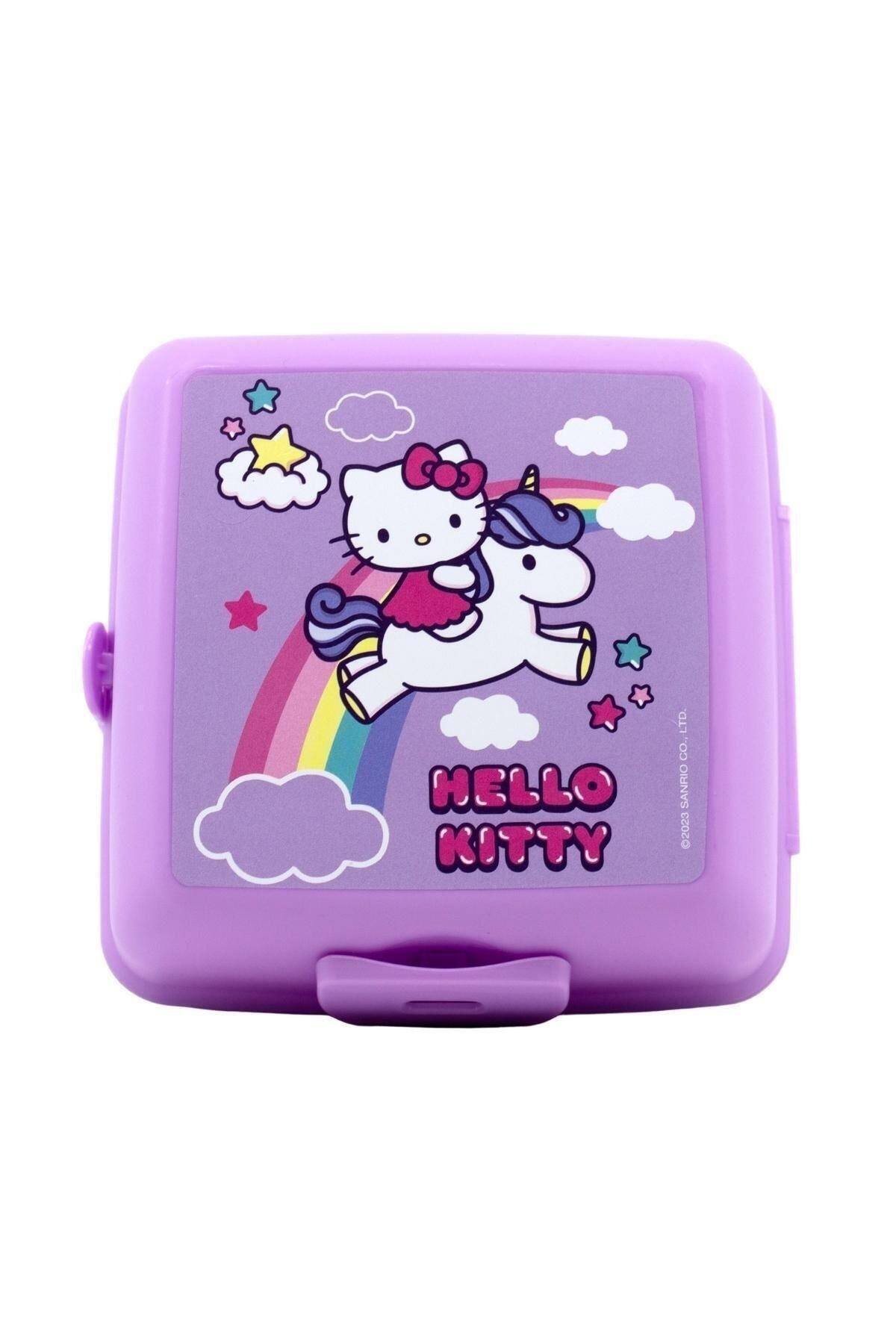 WİGGLE Wiggle Hello Kitty 4 Bölmeli Çocuk Beslenme Kutusu - Yemek Saklama Kabı Kaşık ve Çatallı