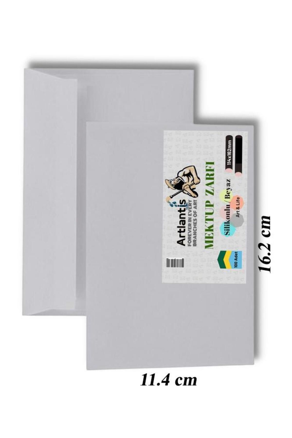 Artlantis Mektup Zarfı Silikonlu 114x162 Mm 100 Adet 1 Paket Artlantis Cırtlı Beyaz Zarf Takı Zarfı Düğün Para