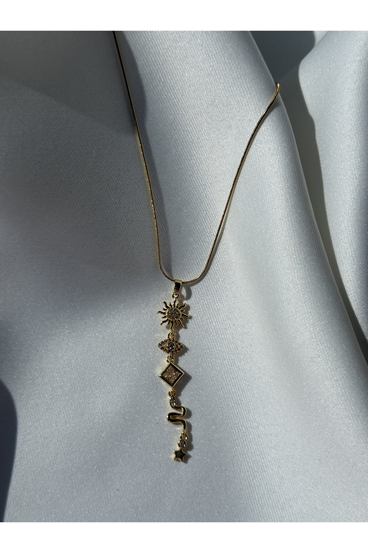 Güneş Ay Kolye — Gold 2