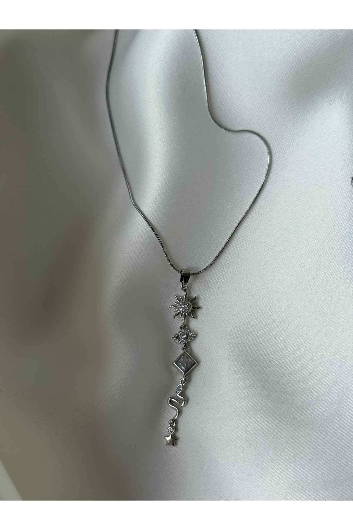 Güneş Ay Kolye — Silver 2