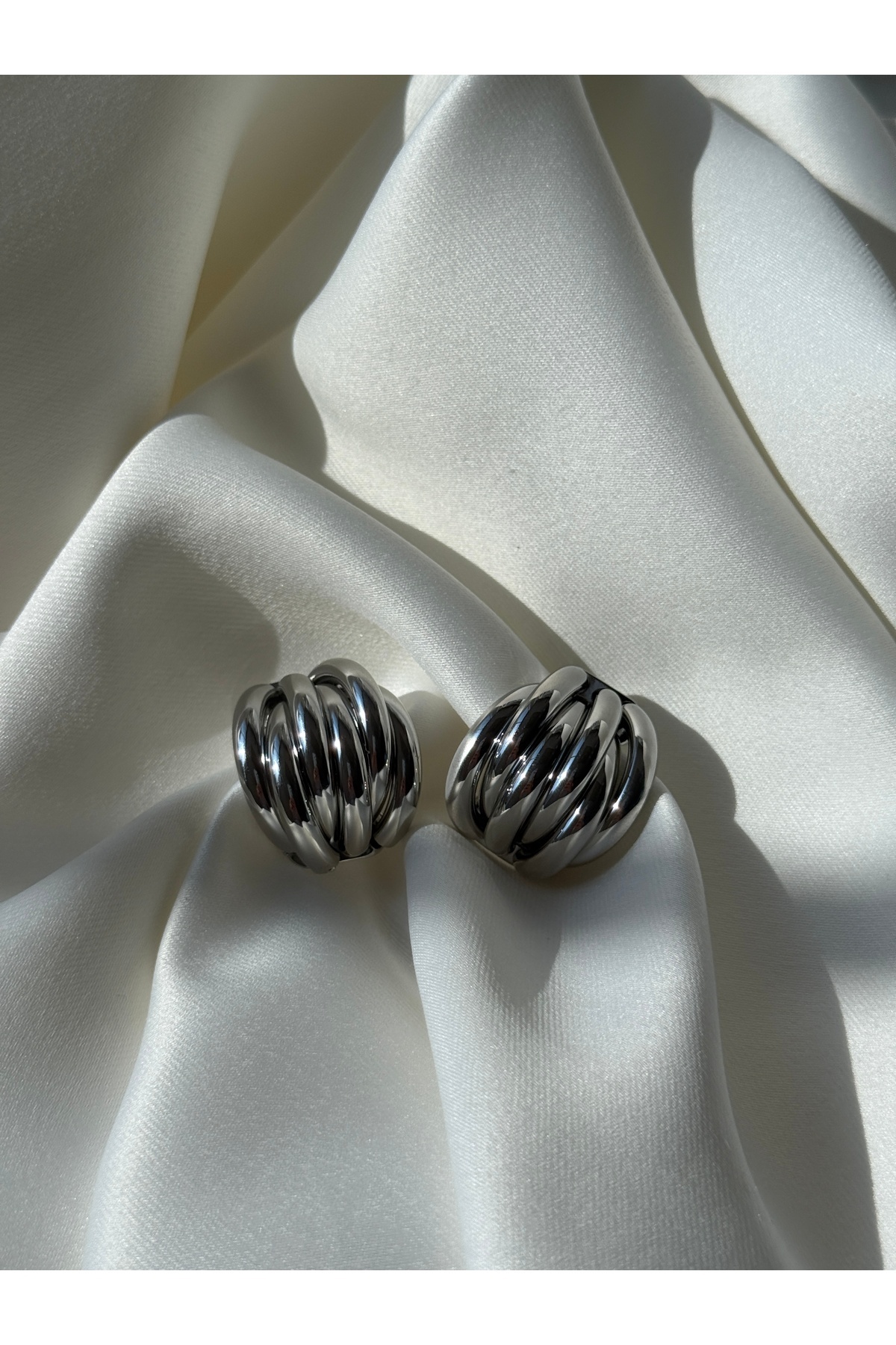 Büyük Vintage Küpe — Silver