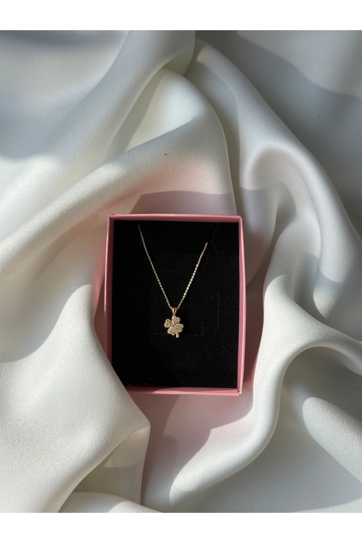 Zirkon Taşlı Kolye Gold 3